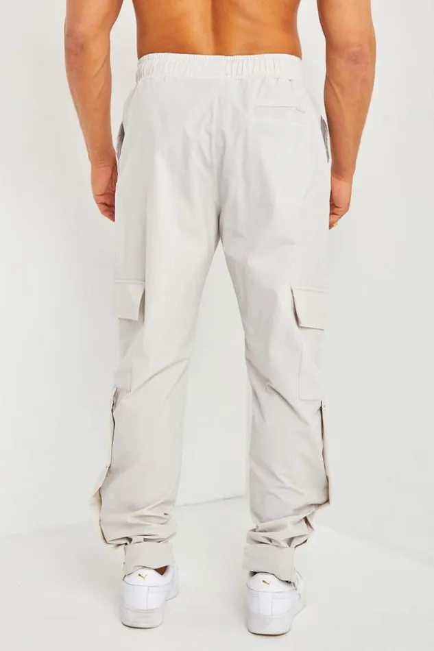 Men Pantalon De Jogging Cargo Gris Clair Grey Brentiny Paris Pants