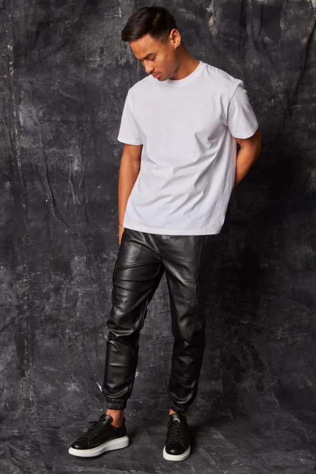 Men Pantalon De Jogging En Simili Cuir Noir Black Brentiny Paris Jogging Bottoms Men Pantalon De Jogging En Simili Cuir Noir Black Brentiny Paris Jogging Bottoms