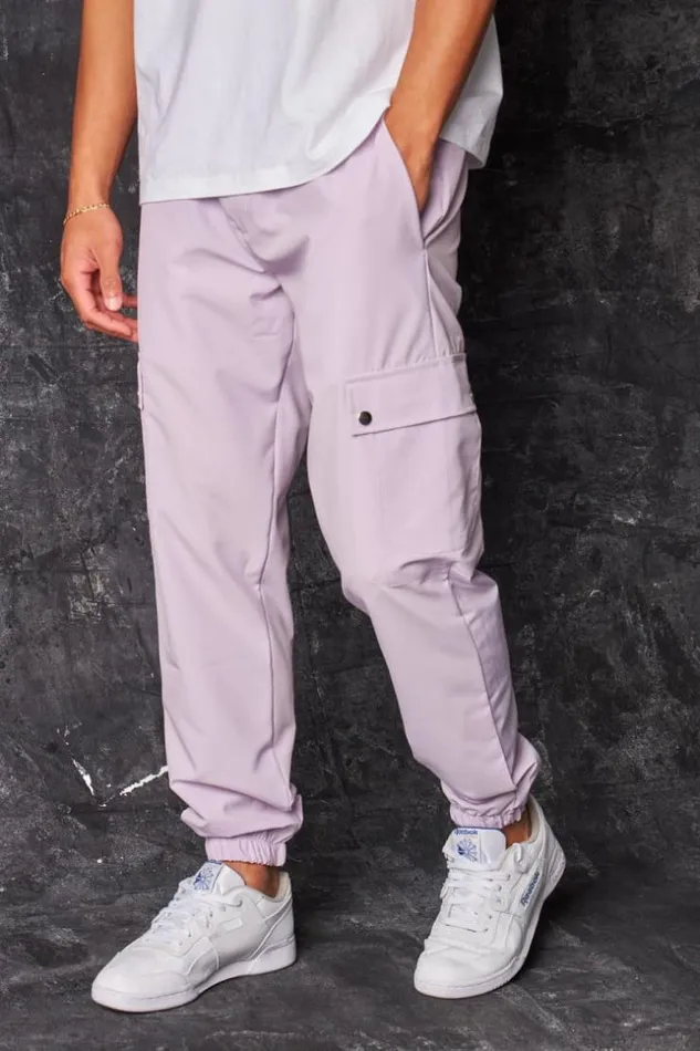 Men Pantalon De Jogging Fluide Cargo Violet Purple Brentiny Paris Pants