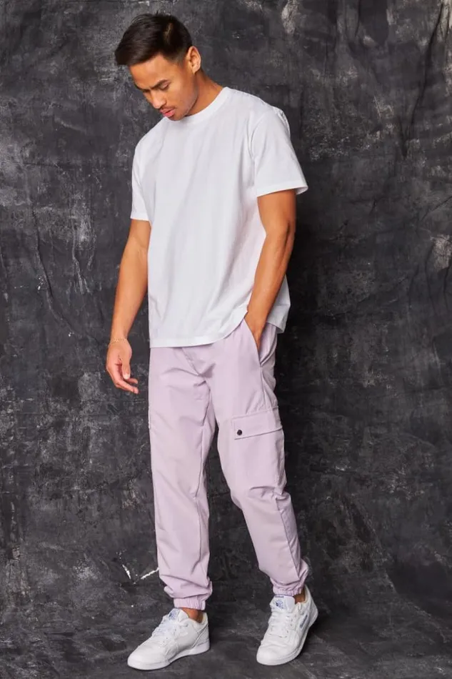 Men Pantalon De Jogging Fluide Cargo Violet Purple Brentiny Paris Pants
