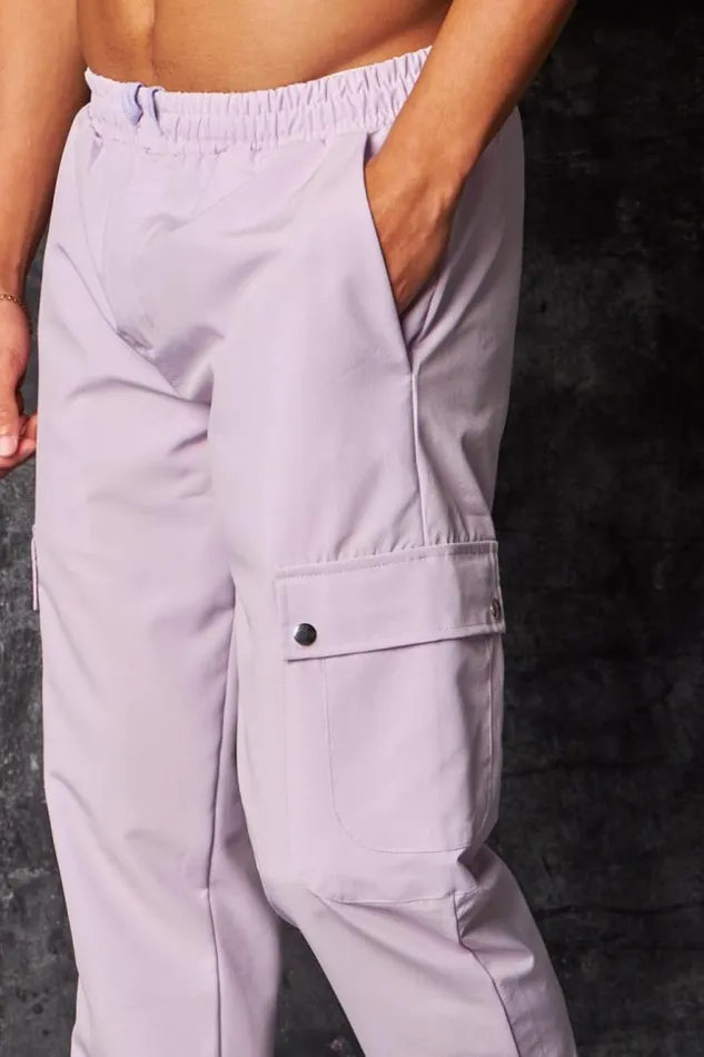 Men Pantalon De Jogging Fluide Cargo Violet Purple Brentiny Paris Pants