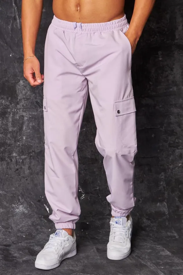 Men Pantalon De Jogging Fluide Cargo Violet Purple Brentiny Paris Pants