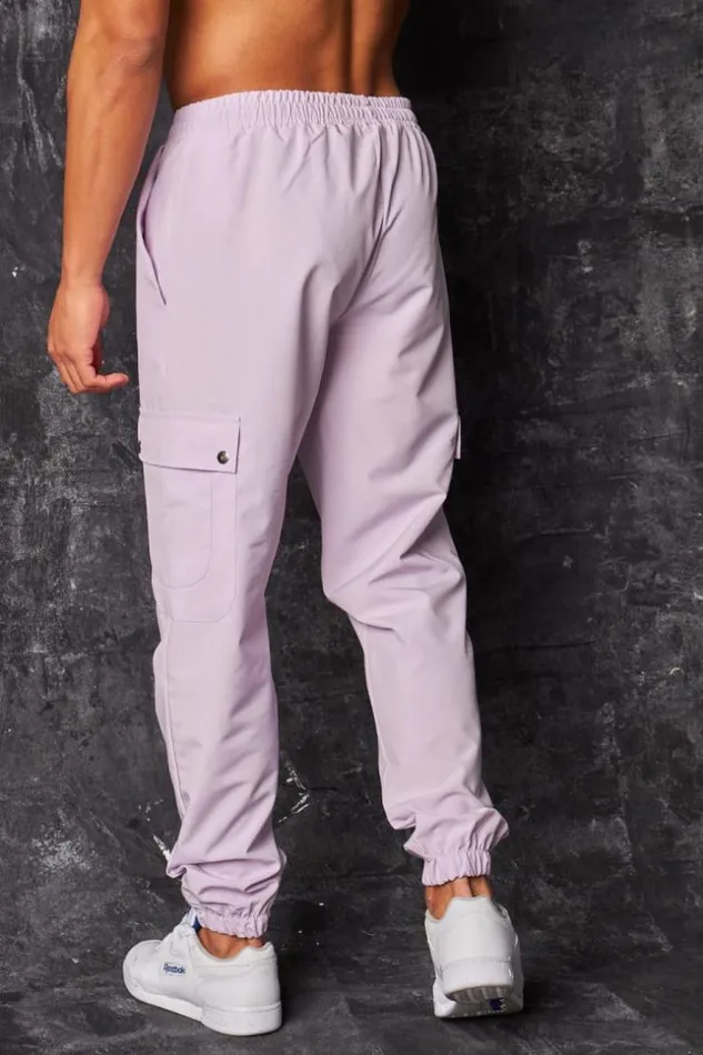 Men Pantalon De Jogging Fluide Cargo Violet Purple Brentiny Paris Pants