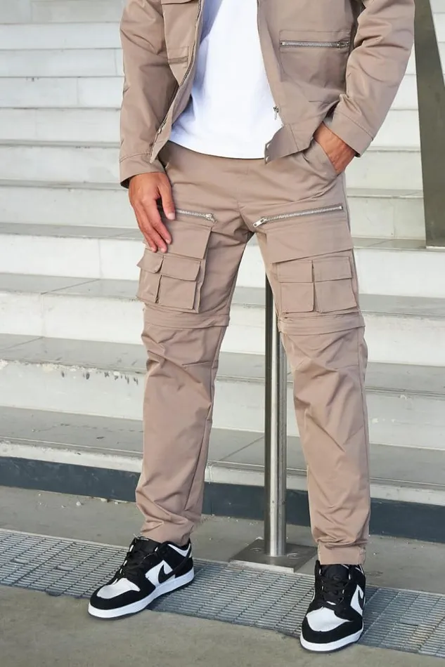 Men Pantalon De Jogging Multiples Poches Beige Fonc Darkbeige Brentiny Paris Jogging Bottoms