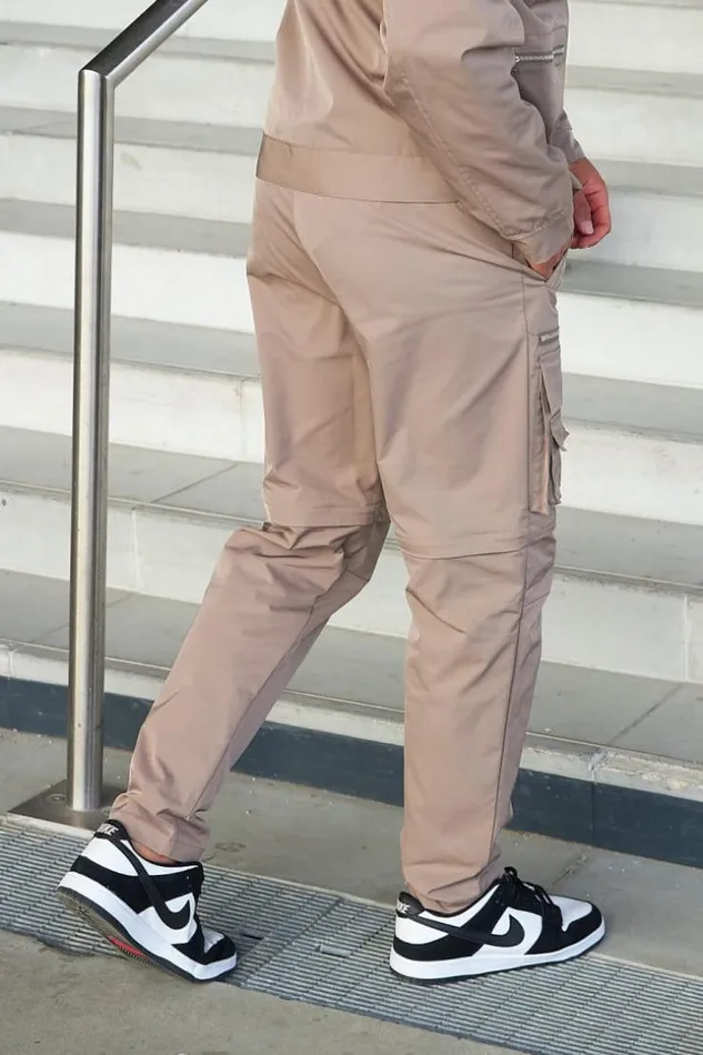 Men Pantalon De Jogging Multiples Poches Beige Fonc Darkbeige Brentiny Paris Jogging Bottoms