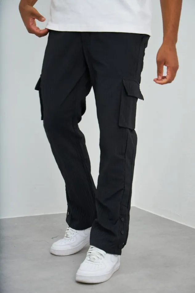 Men Pantalon Noir Poches Pliss Black Brentiny Paris Pants
