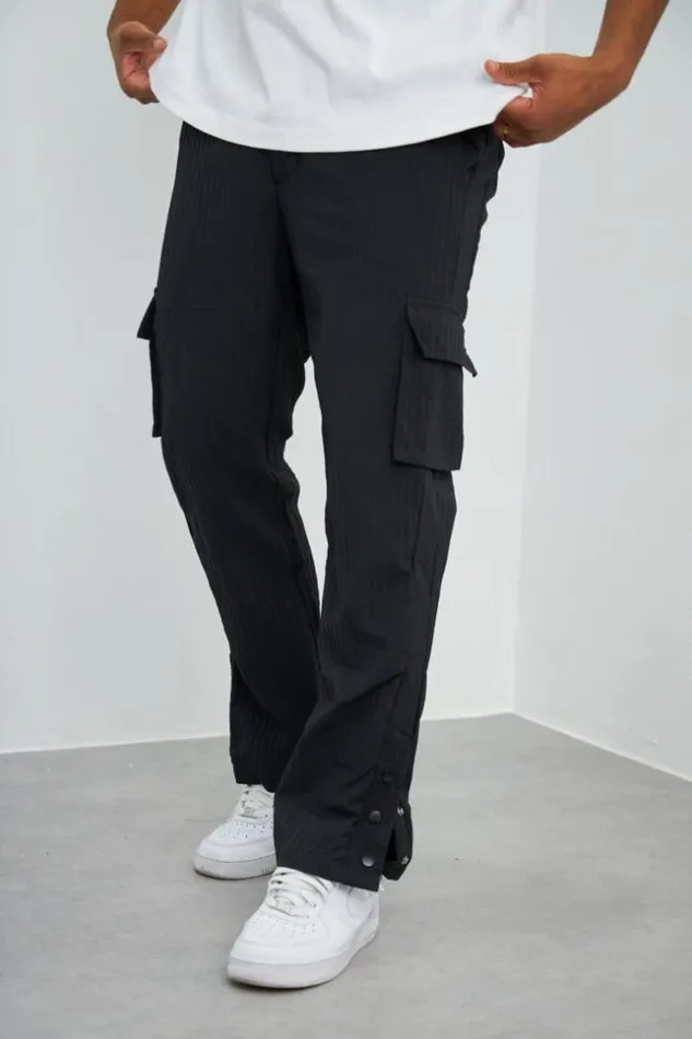 Men Pantalon Noir Poches Pliss Black Brentiny Paris Pants