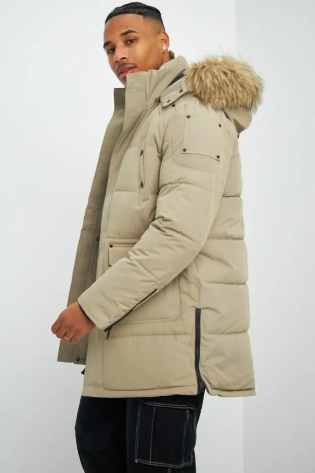 Men Parka Beige Capuche Avec Fourrure Beige Brentiny Paris Parkas And Down Jackets Men Parka Beige Capuche Avec Fourrure Beige Brentiny Paris Parkas And Down Jackets