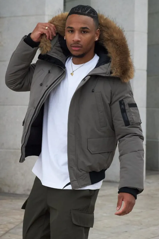 Men Parka BiMatire Olive Capuche En Fourrure Green Brentiny Paris Parkas And Down Jackets Men Parka BiMatire Olive Capuche En Fourrure Green Brentiny Paris Parkas And Down Jackets