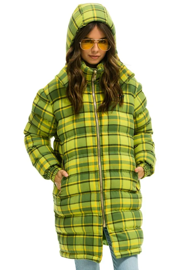 Men PLAID UNISEX LONG TREKKER JACKET 8211 AVOCADO PLAID Aviator Nation Outerwear Men PLAID UNISEX LONG TREKKER JACKET 8211 AVOCADO PLAID Aviator Nation Outerwear