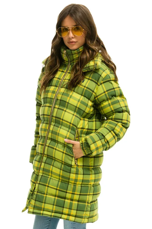 Men PLAID UNISEX LONG TREKKER JACKET 8211 AVOCADO PLAID Aviator Nation Outerwear Men PLAID UNISEX LONG TREKKER JACKET 8211 AVOCADO PLAID Aviator Nation Outerwear