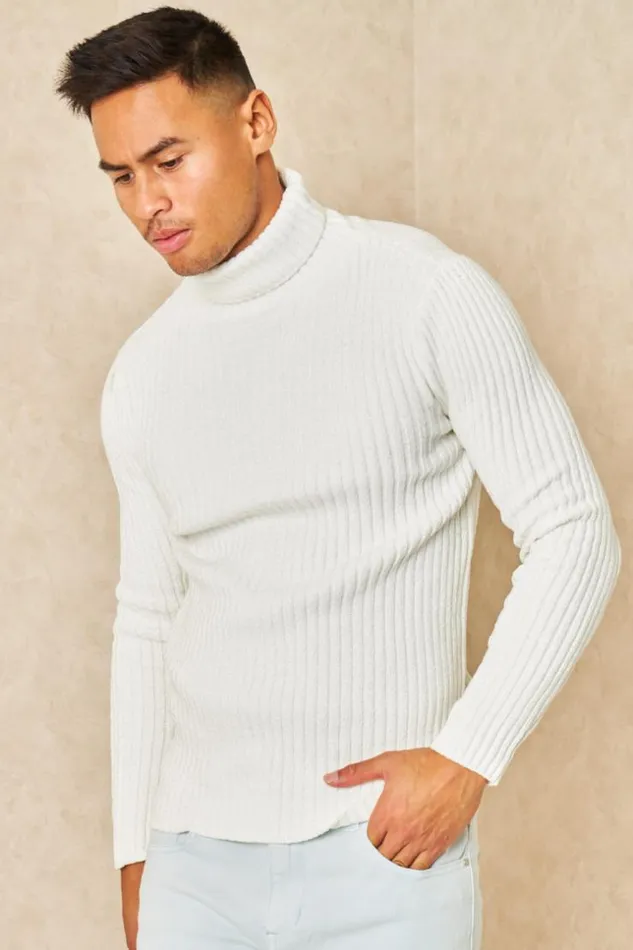 Men Pull Blanc Col Roul En Velours White Brentiny Paris Sweatshirts and Pullovers Men Pull Blanc Col Roul En Velours White Brentiny Paris Sweatshirts and Pullovers