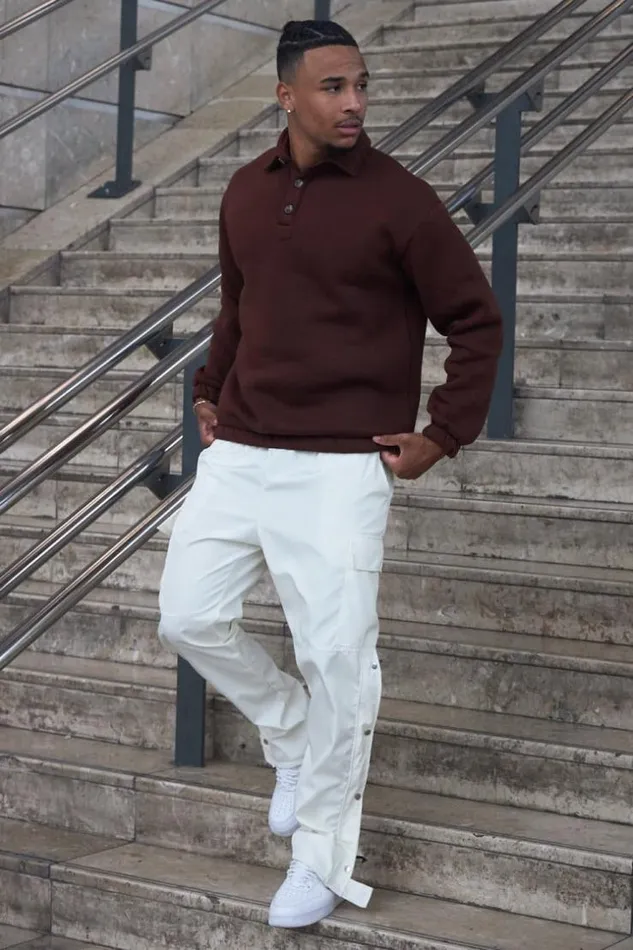 Men Pull Large Marron Col Boutonn Brown Brentiny Paris Sweatshirts and Pullovers Men Pull Large Marron Col Boutonn Brown Brentiny Paris Sweatshirts and Pullovers