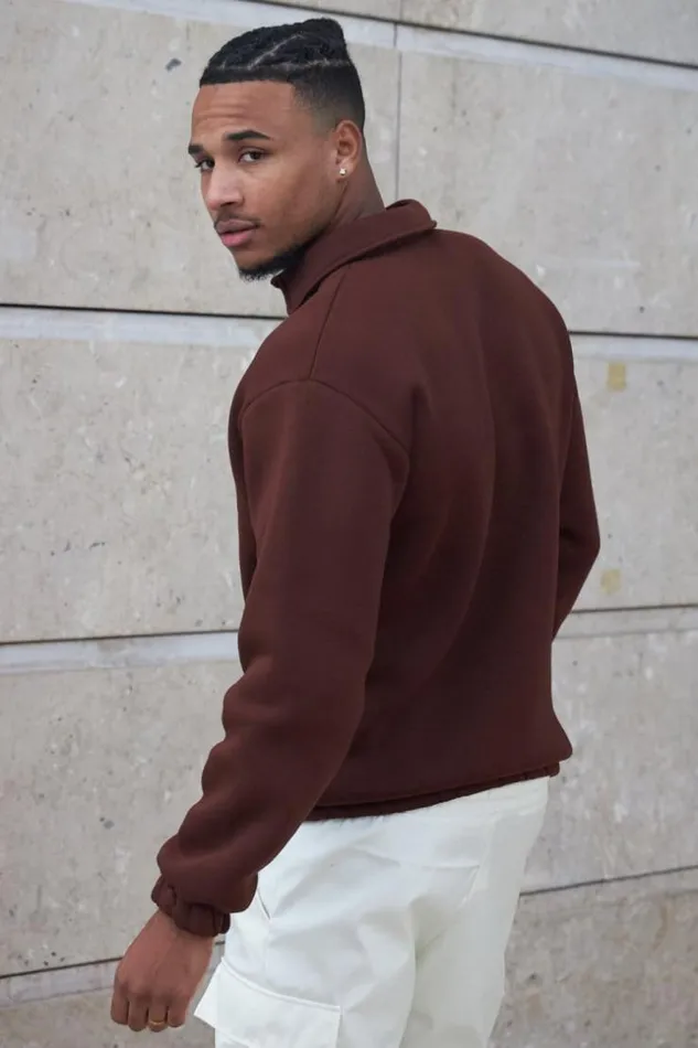 Men Pull Large Marron Col Boutonn Brown Brentiny Paris Sweatshirts and Pullovers Men Pull Large Marron Col Boutonn Brown Brentiny Paris Sweatshirts and Pullovers