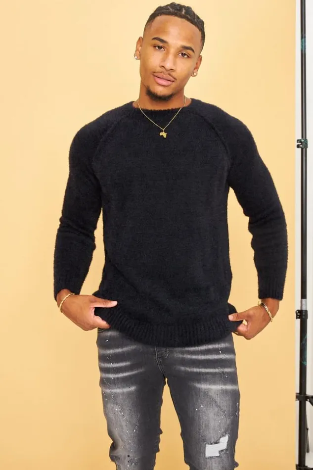 Men Pull Noir En Laine Col Rond Black Brentiny Paris Sweatshirts and Pullovers Men Pull Noir En Laine Col Rond Black Brentiny Paris Sweatshirts and Pullovers