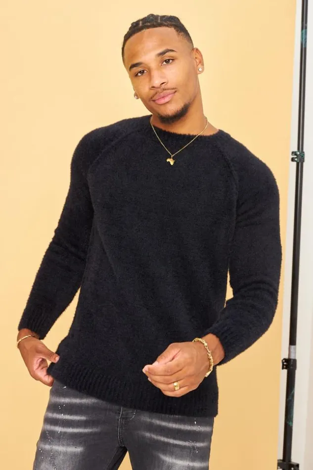 Men Pull Noir En Laine Col Rond Black Brentiny Paris Sweatshirts and Pullovers Men Pull Noir En Laine Col Rond Black Brentiny Paris Sweatshirts and Pullovers