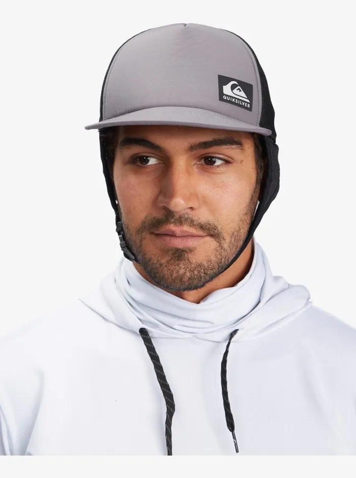 Men Quiksilver Hats Boardmaster Surf Trucker Hat Sleet Men Quiksilver Hats Boardmaster Surf Trucker Hat Sleet
