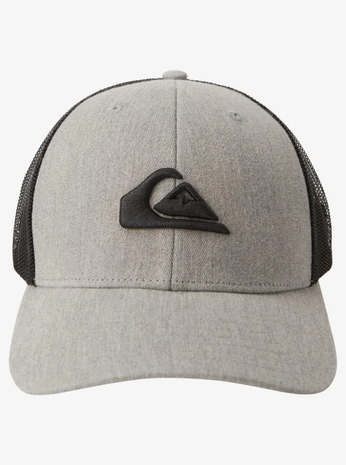 Men Quiksilver Hats Grounder Trucker Hat Heather Grey Men Quiksilver Hats Grounder Trucker Hat Heather Grey