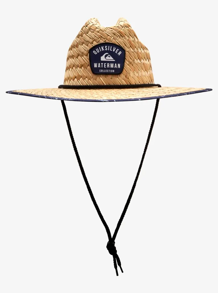 Men Quiksilver Hats Waterman Outsider Straw Lifeguard Hat Medieval Blue Line Spinner