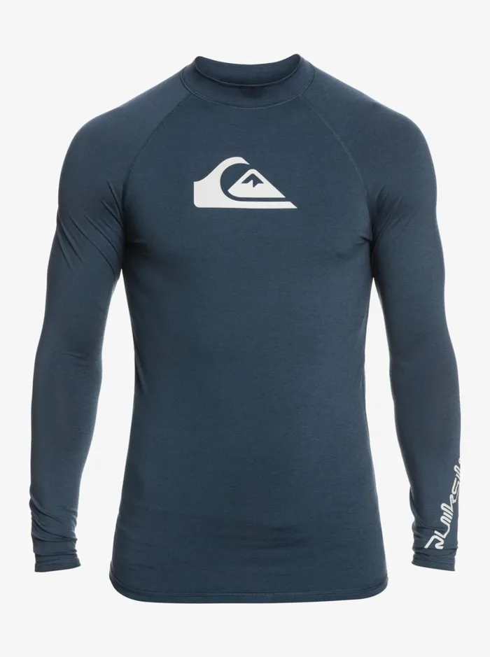 Men Quiksilver Rashguards All Time Long Sleeve UPF 50 Rashguard Navy Blazer Heather