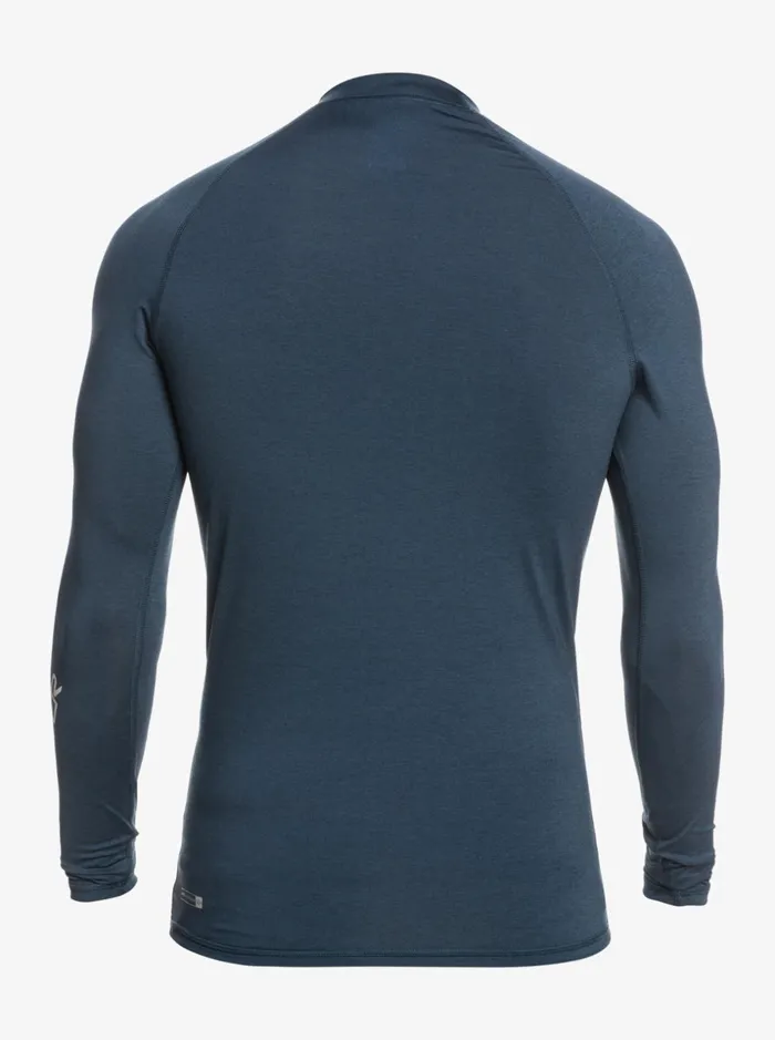 Men Quiksilver Rashguards All Time Long Sleeve UPF 50 Rashguard Navy Blazer Heather Men Quiksilver Rashguards All Time Long Sleeve UPF 50 Rashguard Navy Blazer Heather
