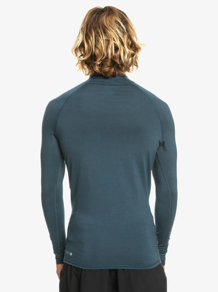 Men Quiksilver Rashguards All Time Long Sleeve UPF 50 Rashguard Navy Blazer Heather Men Quiksilver Rashguards All Time Long Sleeve UPF 50 Rashguard Navy Blazer Heather