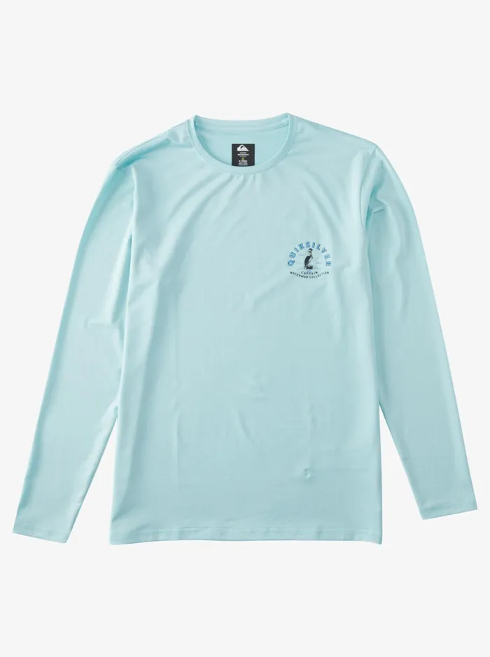 Men Quiksilver Rashguards Captain Beak Long Sleeve UPF 50 Rashguard Aquatic
