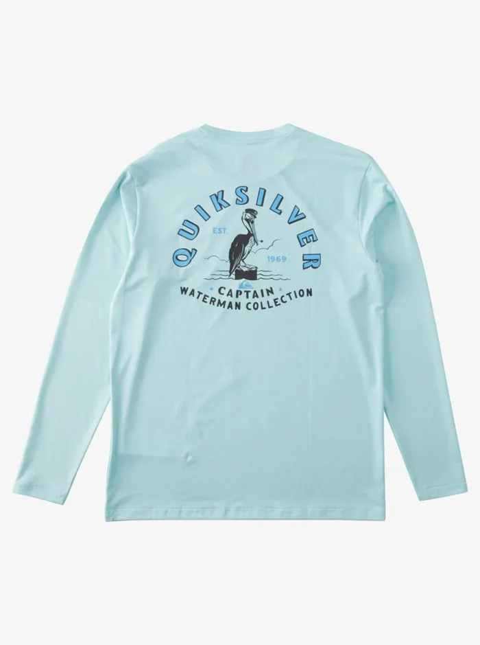 Men Quiksilver Rashguards Captain Beak Long Sleeve UPF 50 Rashguard Aquatic Men Quiksilver Rashguards Captain Beak Long Sleeve UPF 50 Rashguard Aquatic