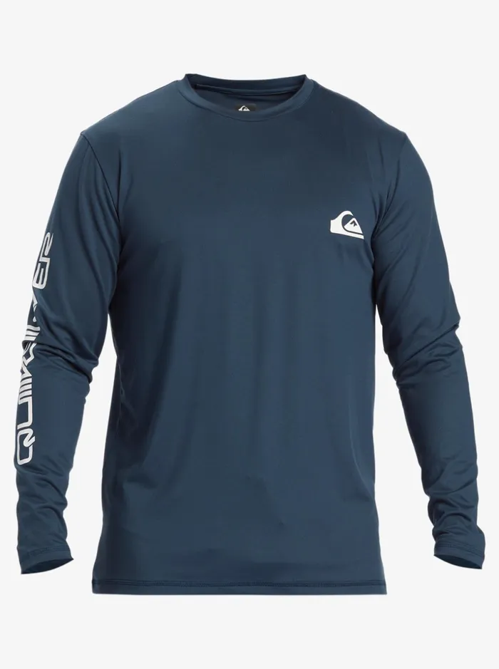 Men Quiksilver Rashguards Omni Session Long Sleeve Upf 50 Surf TShirt Midnight Navy