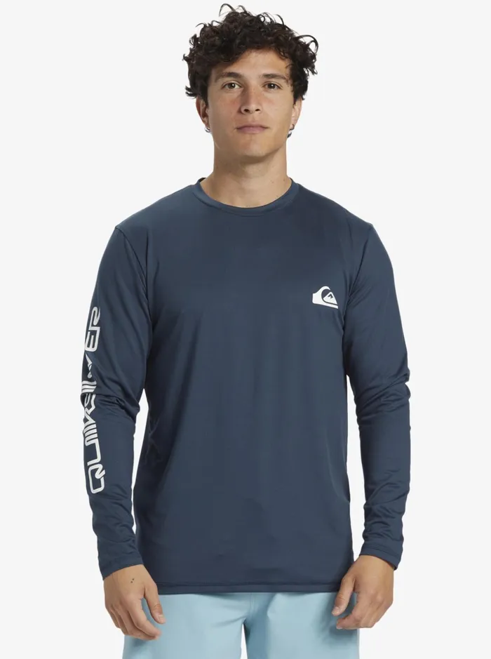 Men Quiksilver Rashguards Omni Session Long Sleeve Upf 50 Surf TShirt Midnight Navy Men Quiksilver Rashguards Omni Session Long Sleeve Upf 50 Surf TShirt Midnight Navy