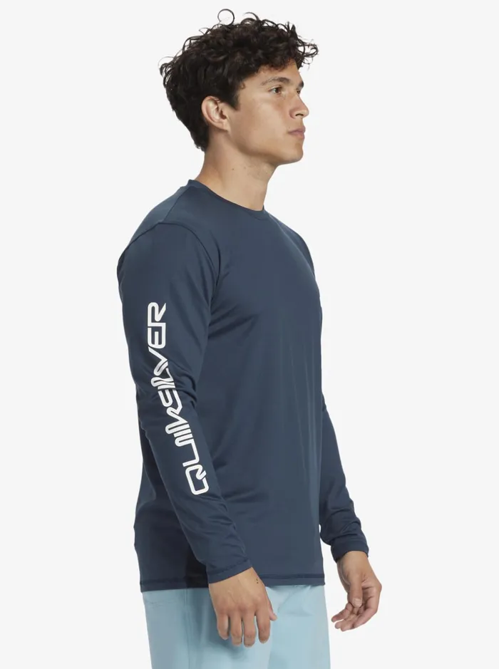 Men Quiksilver Rashguards Omni Session Long Sleeve Upf 50 Surf TShirt Midnight Navy Men Quiksilver Rashguards Omni Session Long Sleeve Upf 50 Surf TShirt Midnight Navy