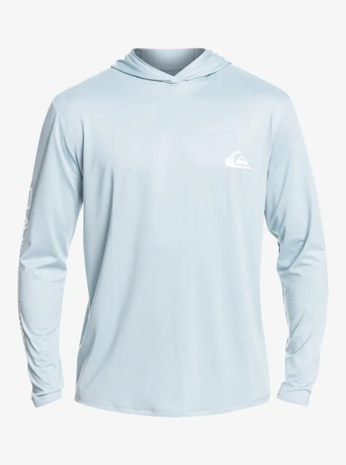 Men Quiksilver Rashguards Omni Session UPF 50 Long Sleeve Surf Tee Celestial Blue