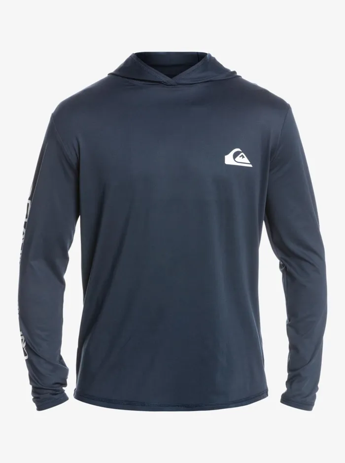 Men Quiksilver Rashguards Omni Session UPF 50 Long Sleeve Surf Tee Midnight Navy