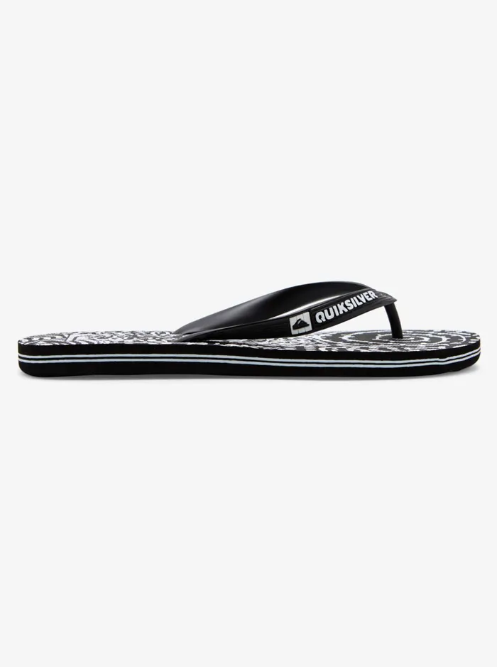 Men Quiksilver Sandals Molokai Art FlipFlops Blackwhiteblack Men Quiksilver Sandals Molokai Art FlipFlops Blackwhiteblack