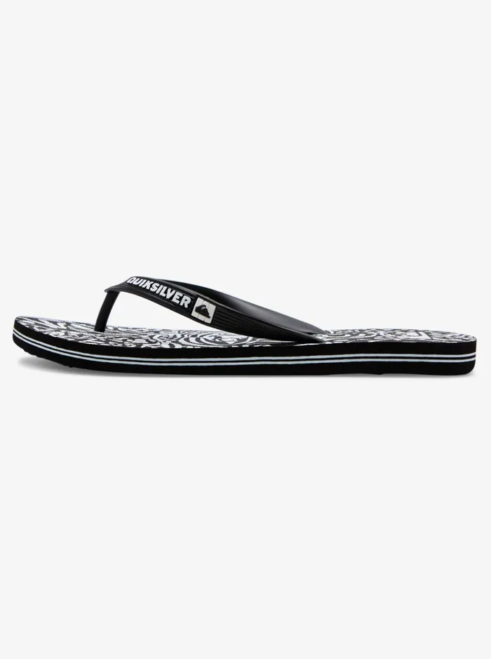 Men Quiksilver Sandals Molokai Art FlipFlops Blackwhiteblack Men Quiksilver Sandals Molokai Art FlipFlops Blackwhiteblack