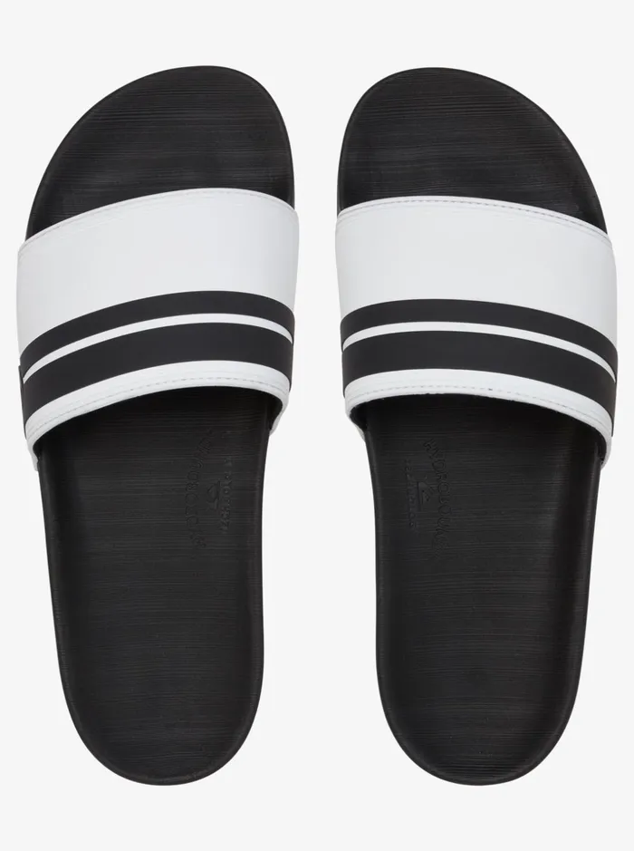 Men Quiksilver Sandals Rivi Slide Slider Sandals Whiteblackwhite