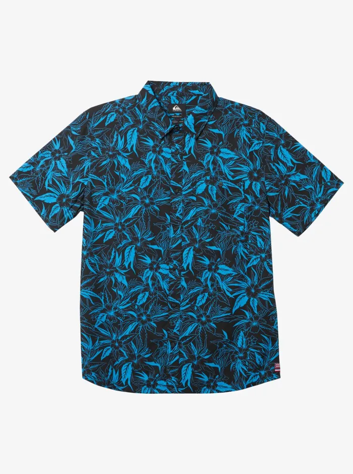 Men Quiksilver Shirts and Polos Hawaii Stay The Course Short Sleeve Shirt Tarmac