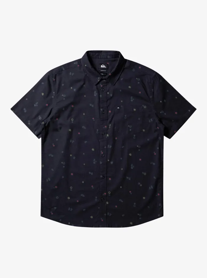Men Quiksilver Shirts and Polos Peaceful Rave Short Sleeve Shirt Tarmac Peaceful Rave Ss