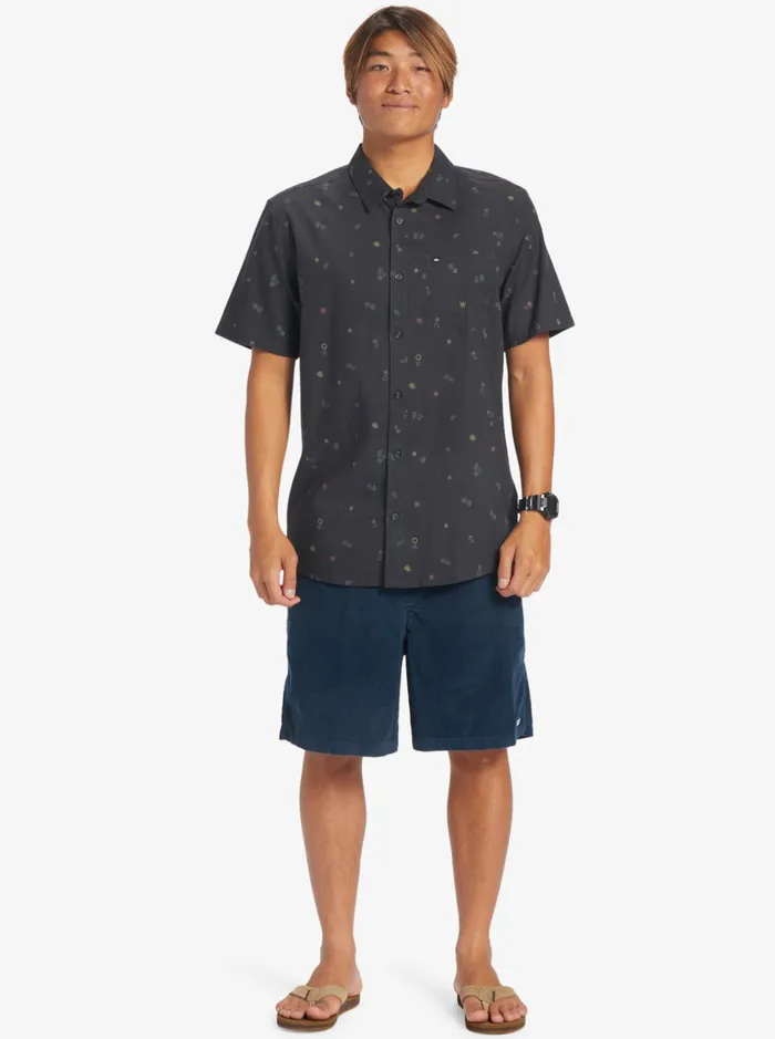 Men Quiksilver Shirts and Polos Peaceful Rave Short Sleeve Shirt Tarmac Peaceful Rave Ss Men Quiksilver Shirts and Polos Peaceful Rave Short Sleeve Shirt Tarmac Peaceful Rave Ss