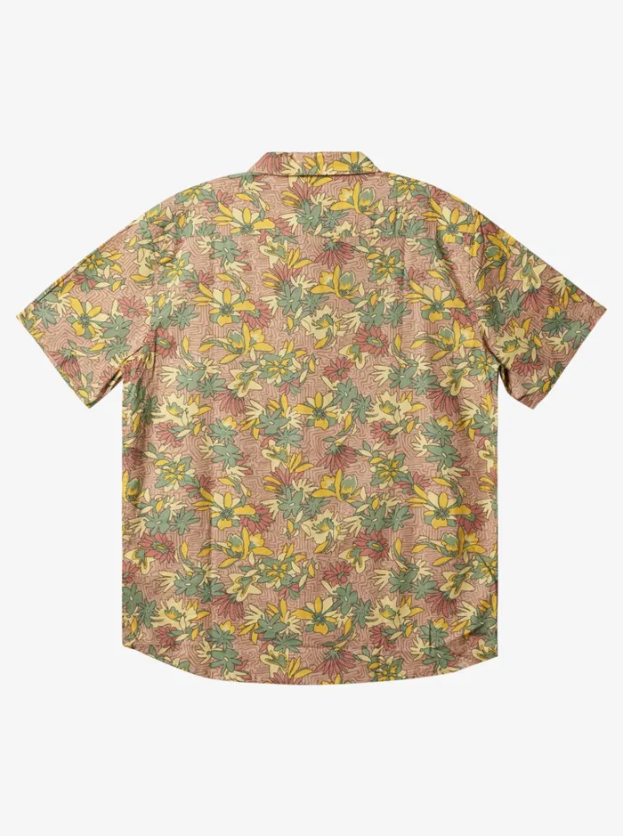 Men Quiksilver Shirts and Polos Sunday Stroll Stretch Short Sleeve Shirt Golden Rod Sunday Stroll