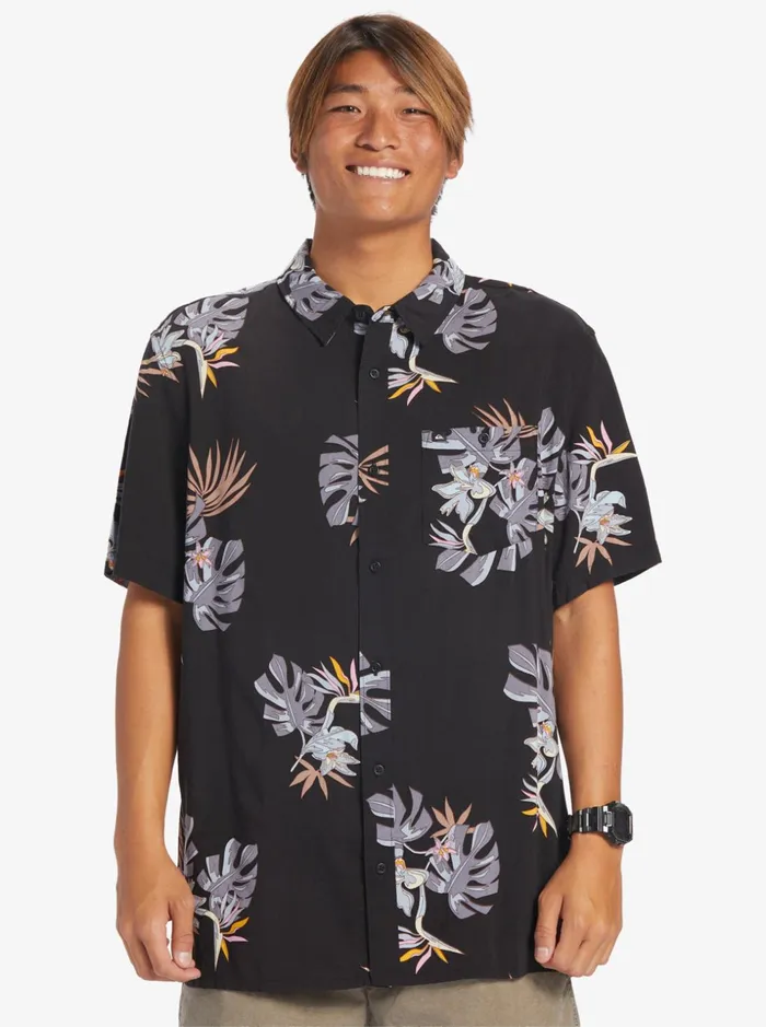 Men Quiksilver Shirts and Polos The Floral Short Sleeve Shirt Black Floral Ss Men Quiksilver Shirts and Polos The Floral Short Sleeve Shirt Black Floral Ss