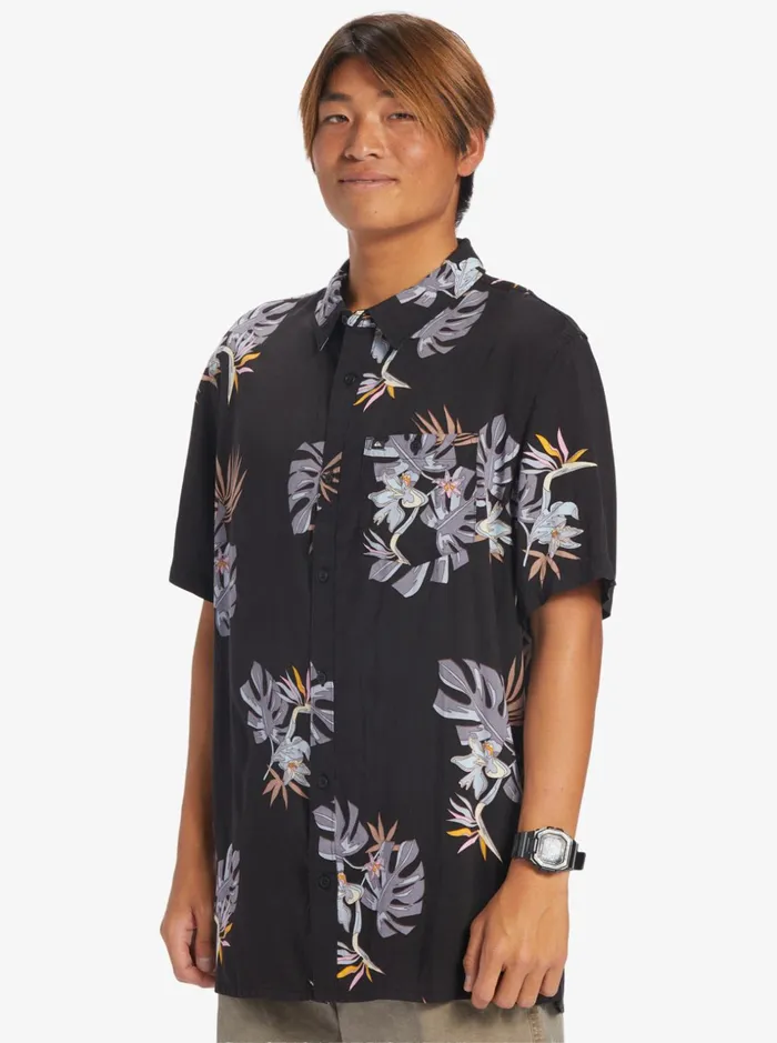 Men Quiksilver Shirts and Polos The Floral Short Sleeve Shirt Black Floral Ss Men Quiksilver Shirts and Polos The Floral Short Sleeve Shirt Black Floral Ss