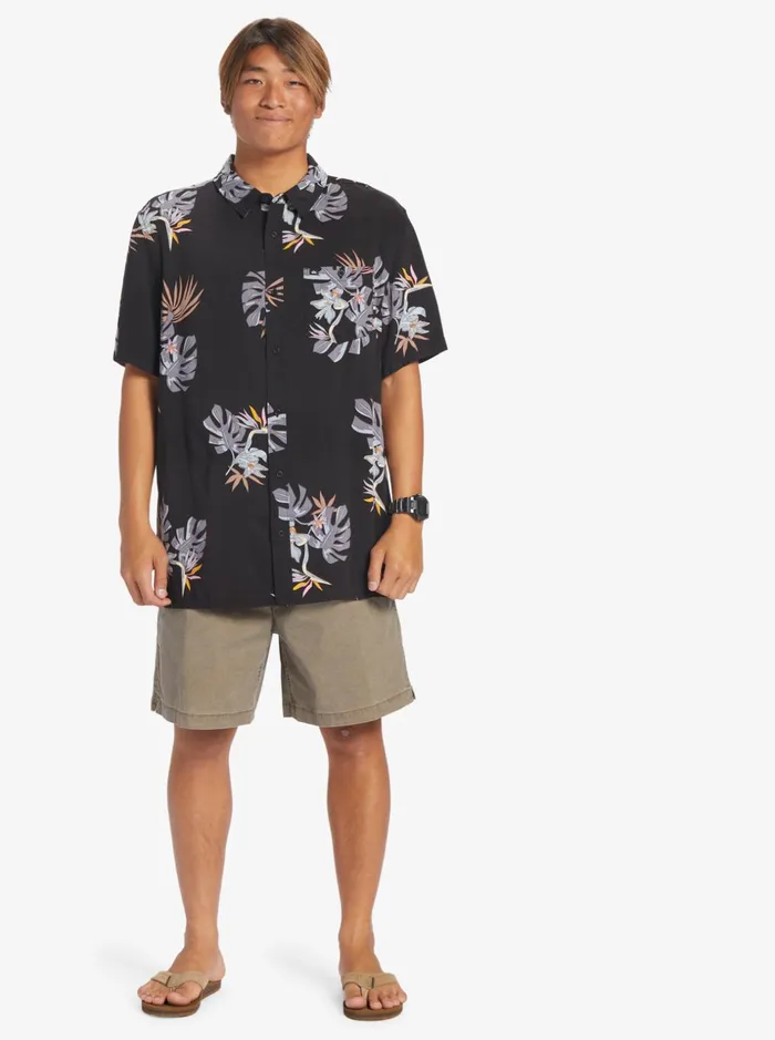 Men Quiksilver Shirts and Polos The Floral Short Sleeve Shirt Black Floral Ss Men Quiksilver Shirts and Polos The Floral Short Sleeve Shirt Black Floral Ss