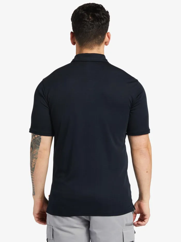 Men Quiksilver Shirts and Polos Waterman Waterpolo Short Sleeve Polo Shirt Black Men Quiksilver Shirts and Polos Waterman Waterpolo Short Sleeve Polo Shirt Black