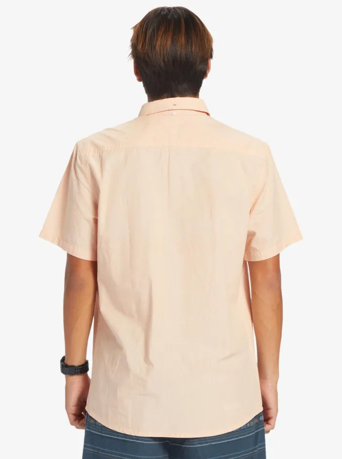 Men Quiksilver Shirts and Polos Winfall Short Sleeve Shirt Copper Tan Men Quiksilver Shirts and Polos Winfall Short Sleeve Shirt Copper Tan