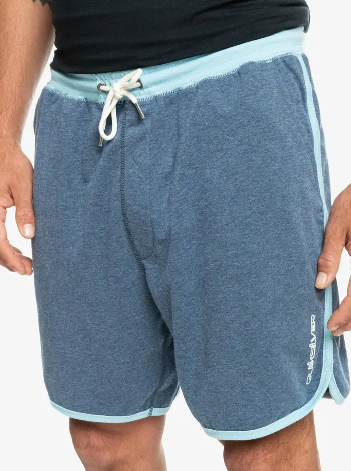 Men Quiksilver Shorts and Amphibians Scallop Terry Sweat Shorts Midnight Navy Heather Men Quiksilver Shorts and Amphibians Scallop Terry Sweat Shorts Midnight Navy Heather