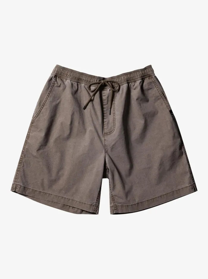 Men Quiksilver Shorts and Amphibians Taxer Elastic Waist Shorts Chocolate Chip