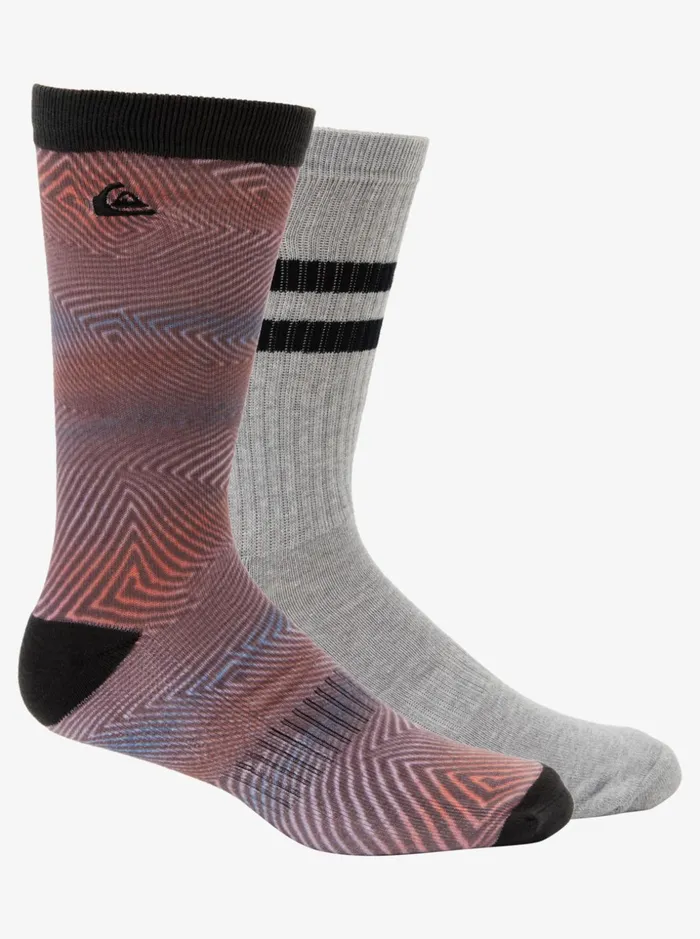 Men Quiksilver Socks and Underwear Warp Tech 2 Pack Crew Socks Snorkle Blue Warp Tech
