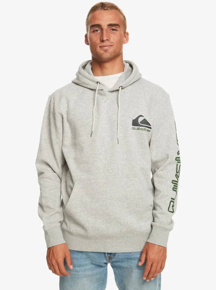 Men Quiksilver Sweatshirts and Hoodies Omni Logo Hoodie Athletic Heather
