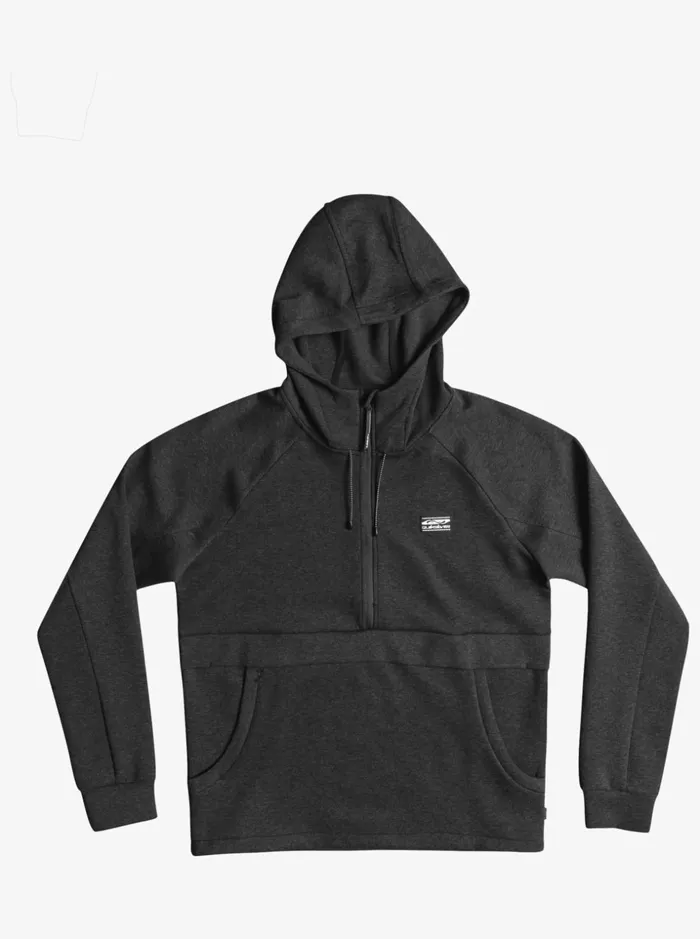 Men Quiksilver Sweatshirts and Hoodies Step Off HalfZip Hoodie Phantom Heather